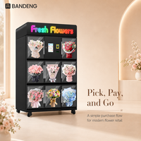 BANDENG 6510XH 10T Équipement de vente au détail de fleurs robuste avec cadre, capacité de 8 articles pour l'affichage floral commercial