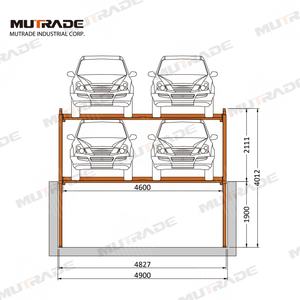 दो पोस्ट डबल यूनिट पार्कलिफ्ट हाइड्रोलिक भूमिगत ऊर्ध्वाधर स्टेकर पिट पार्किंग लिफ्ट - Product Image 4