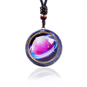 Glowing In The Dark Pendant Orgone Pendant Planet With Energy Opal Crystal Space Cosmos Design Handmade