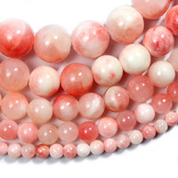 Perles rondes en calcédoine rose Morgan, pierres naturelles polies, accessoires de bijoux DIY, nouveautés, vente en gros directe d'usine