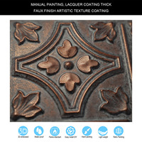 Panneaux muraux gaufrés artistiques 3D modernes Plafonds en PVC en cuivre résistant aux intempéries pour décoration intérieure Carreau de plafond PLB10 étanche