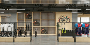 Meubles de magasin de vélos Kainice, armoire d'exposition pliable en <span class=keywords><strong>bois</strong></span> et métal sur mesure, présentoir d'équipement cycliste - Product Image 4