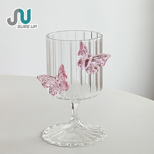 Copa de <span class=keywords><strong>Vino</strong></span> con Base, Estilo Nórdico, Adornada con Mariposas Coloridas, para Uso Doméstico - Product Image 3