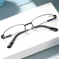 Gafas de ordenador ultraligeras de medio Marco, monturas de metal para hombre, lentes bifocales anti rayos azules, gafas de lectura multifocales bifocales