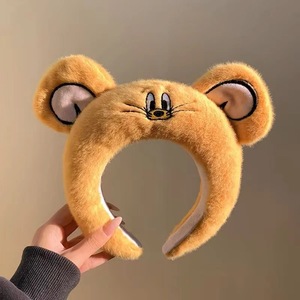 Linda Diadema Elástica de Franela de Terciopelo con Diseño de Gato y Ratón de Dibujos Animados, 26*18 cm, para Lavar la Cara, Maquillaje, Spa, Accesorios para el Cabello de Mujer - Product Image 6