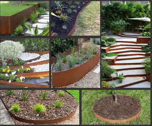 Borde de Jardín de Acero Corten Ecológico Gnee, Diseño Hueco Moderno, 6 pies de Altura, para Muros de Contención Exteriores Residenciales y Comerciales - Product Image 6