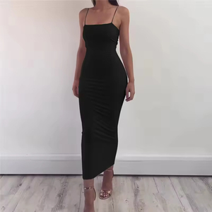 Của Phụ Nữ Thiết Kế Mới Tummy Kiểm Soát Shapewear Maxi Dress Halter Cho Mùa Hè Đảng Giản Dị Mặc Tầng Chiều Dài Phong Cách Ngọt Ngào Dệt Ăn Mặc - Product Image 4