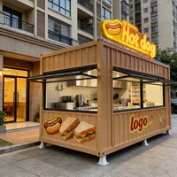 Café en conteneur de 20 pieds, café préfabriqué en conteneur, kiosque en conteneur moderne pour les entreprises