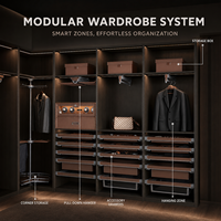 Porte-pantalon coulissant en alliage d'aluminium à fermeture douce, organisateur de garde-robe pour dressing, chambre et vestiaire