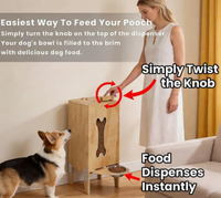Meuble de rangement moderne en bois massif pour croquettes, distributeur automatique de nourriture pour chien, station d'alimentation, support de gamelles automatique pour animaux de compagnie, intérieur/extérieur