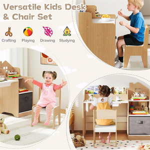 Bon marché <span class=keywords><strong>Table</strong></span> et chaise modernes en bois <span class=keywords><strong>multi</strong></span>-<span class=keywords><strong>activités</strong></span> pour enfants avec tiroir d'étagère pour le salon - Product Image 4