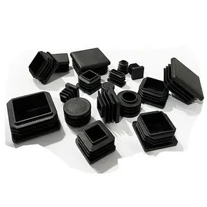 Tapones Cuadrados de plástico para muebles, tapones de inserción de plástico para muebles, color negro