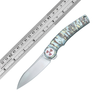 Couteaux de survie auto-développé Portable m390 lame Flipper TC4 poignée EDC cadre verrouillage couteau pliant