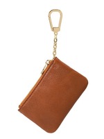 Porte-monnaie en cuir PU de haute qualité à prix d'usine, sac souple pour clés, couleurs unies, avec fermeture éclair, porte-cartes