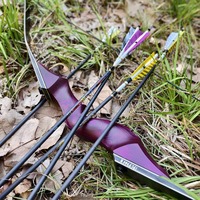 Ensemble d'arc recurve démontable 60 pouces 20-60 LBS RH/LH avec branches en fibre de verre à âme en bambou, kit complet de tir à l'arc pour la chasse, la compétition et l'entraînement
