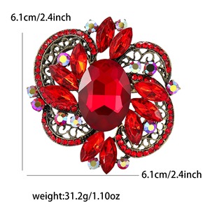 Broche Fleur en Strass Grande Broche Fleur en Cristal Alliage pour Mariage, Bouquets, Chapeaux, Robes, Sacs, Femmes et Filles - Product Image 4