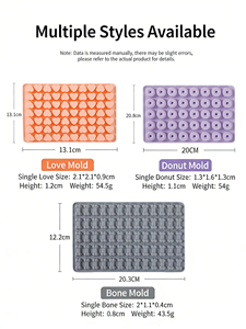 Molde de Silicona Flexible de Grado Alimenticio, Libre de BPA, con Forma de Corazón y Hueso, para Hacer Dulces <span class=keywords><strong>QQ</strong></span> y Caramelos Caseros - Product Image 2