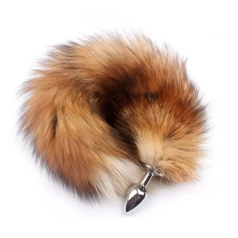 2024 Venta al por mayor Real Fox Tail Fluffy Animal Hair Anal Plug Tail Sex Products para hombres y mujeres Fun Tail
