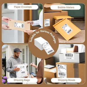 高品質折りたたみ式4x6インチサーマル配送ラベル（ミシン目入り）500枚入り、配送・梱包用 - Product Image 6