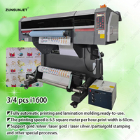 ZUNSUNJET Meilleure Vente 60Cm Rouleau Uv Dtf Led Couleur Étiquette Feuille D'or Imprimante 3 en 1 Pièces Avec Plastifieuse Ab Film pour Gla