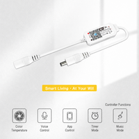 Contrôleur de variateur de lumière LED monochrome DC 12-24V avec WiFi et Bluetooth, interrupteur de minuterie intelligent via application, télécommandable