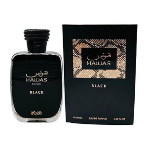 Rasasi Hawas <b>Black</b> for Men - 3.38 oz EDP <b>Spray</b> - Product Image 1