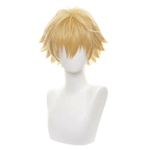 Peluca al por Mayor para <span class=keywords><strong>Cosplay</strong></span> de Chainsaw Man, 30cm, Corta, Rubia, de <span class=keywords><strong>Denji</strong></span>, Pelo Sintético de Anime Resistente al Calor - Product Image 3