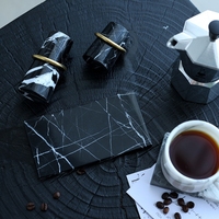 Plateau à bougies multifonctionnel en marbre naturel de la marque Stonekocc, écologique, mini, noir, pour le rangement de bijoux, pour la salle de bain, la table de chevet
