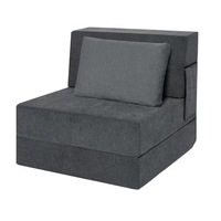 Canapé-lit pliant multifonctionnel moderne en métal et tissu avec rangement pour appartement, chambre, hôtel, salon