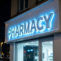 Enseigne lumineuse 3D personnalisée pour pharmacie, lettres en métal à LED, signalétique extérieure, enseigne de devanture de magasin à LED pour entreprise