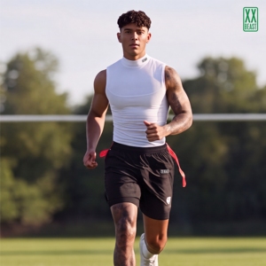 XX BEAST Canotta a Compressione Senza Maniche a Collo Alto, Asciugatura Rapida, Elasticizzata in 4 Direzioni, Antivento, Base Layer per Allenamento e Partite <span class=keywords><strong>di</strong></span> <span class=keywords><strong>Calcio</strong></span> - Product Image 4