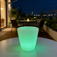 Vase/Pot de fleurs lumineux à LED RGB pour jardin et décoration extérieure, indice de protection IP65, 16 couleurs, éclairage LED pour pot de fleurs