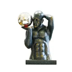Hôtel salon bureau bureau décoration design art sculpture personnalisé fibre de verre Muscle hommes buste Statue