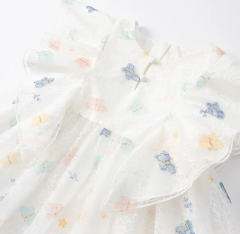 DB2221332 Dave Bella Zomer Baby Meisjes Leuke Print Jurk Fashion Party Dress Kids Meisje Zuigeling Lolita Kleding