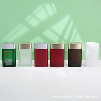 60 100 ml Gesundheitsprodukt-Flasche Kapsel-Medizin-Pulver-Tabletten-Bonbon-Spender Lebensmittelechtes Glas Mattfarbenes Rundes Glas