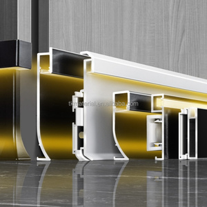 Moderna Illuminazione a LED per Hotel e Showroom, Battiscopa in Alluminio Nero, Profilo Angolare <span class=keywords><strong>da</strong></span> Parete - Product Image 3