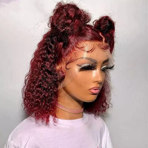 2*6 4*4 13*6红色越南骨直SDD鲍勃假发批发蕾丝正面鲍勃假发 - Product Image 1