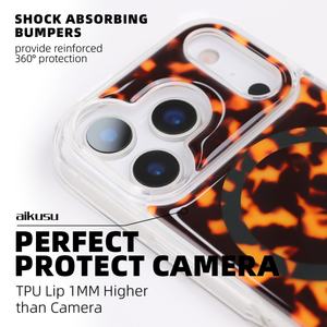 Coque de téléphone tendance en écaille de tortue antichoc en époxy de marque AIKUSU pour iPhone 17 Series - Product Image 3