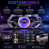 Cabine DJ portable avec écran LED couleur, barre lumineuse RVB et table console pour discothèque, bar, scène, événement, fête