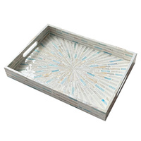 Plateau rectangulaire de style français/nordique, mosaïque, luxe léger, pour la maison, salon, table basse, plateau à thé