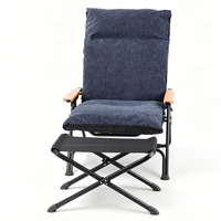 Chaise longue de camping d'extérieur Amanos Luxury Iron, réglable et pliable avec accoudoirs, pour balcon et pique-nique