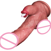 Vente en gros grand gode réaliste avec léchage et chauffage jouets sexuels pour adultes réaliste adapté aux femmes avec gode à ventouse