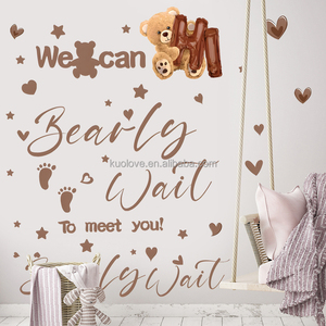 Adesivi Murali in Oro con Slogan in Inglese 'BOY' o 'GIRL' per Cameretta, Decorazione per Festa di Rivelazione del Sesso del Bambino, Carta da Parati Autoadesiva in PVC - Product Image 5