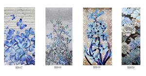Arte Mural Moderno de Mosaico de Vidrio Azul Verde con Recortes para Interiores de Villas, Solución de Diseño Gráfico para Uso en Pisos y Pasillos - Product Image 2