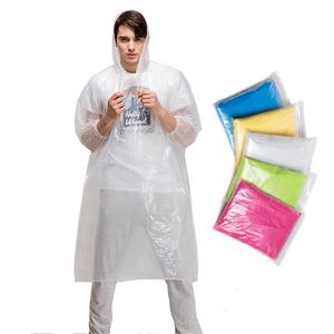 Qstsursky — manteau de pluie jetable, logo personnalisé, poncho imperméable, transparent, blanc, pour adultes - Product Image 1