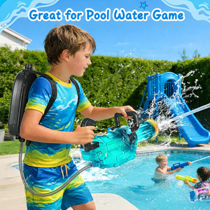 Pistola de Agua Eléctrica Gatling con LED, Pistola de Agua con Tanque de Mochila de 3000cc, Juguetes de Agua para Niños y Adultos - Product Image 3
