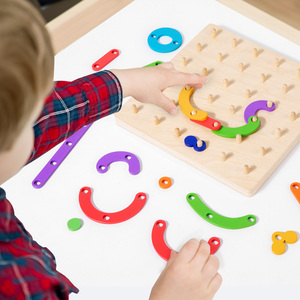 Gioco Educativo in Legno con Lettere Arabe e Numeri, Tavola di Costruzione per <span class=keywords><strong>l</strong></span>'Apprendimento Precoce e <span class=keywords><strong>l</strong></span>'Esercizio delle Abilità Motorie Fini, Unisex - Product Image 2