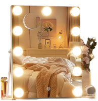 Diskon besar cermin rias LED 15 warna mode pencahayaan bergaya Hollywood cermin kosmetik rias meja dengan bola lampu untuk kamar tidur