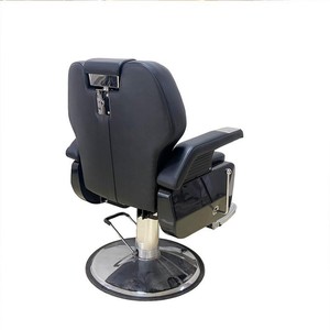 Fauteuil de barbier hydraulique noir robuste, 360° °   Chaise de <span class=keywords><strong>coiffure</strong></span> pivotante et inclinable avec appui-tête et repose-pieds réglables - Product Image 5