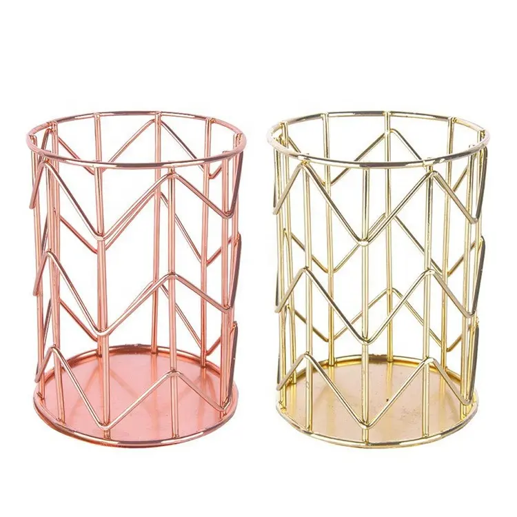 Luxury gold metal Storage pencil holder wire baskets small metal baskets MP-10